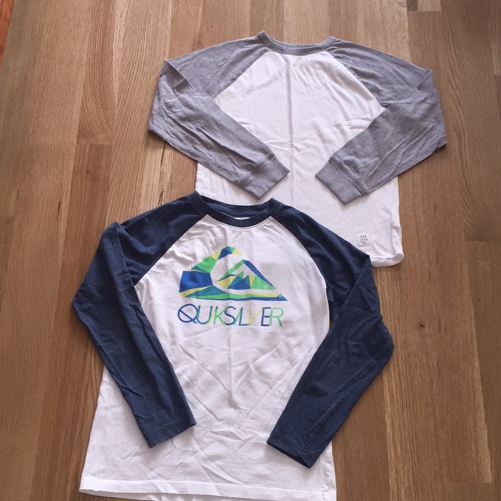 QUIKSILVER & GAP Henleys Baseball Tees T-Shirts Soft Cotton Contrast Sleeves